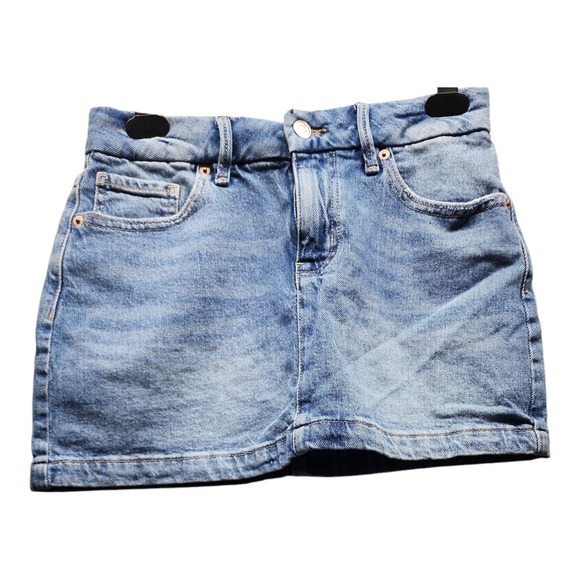 Forever 21‎ Denim Mini Skirt Womens Size Small Blue Jean Casual Y2K Style Skirt - Picture 1 of 11